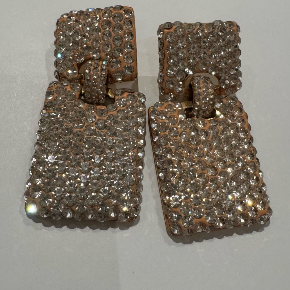 Lele Sadoughi Gold and‎ Silver Crystal Earrings
